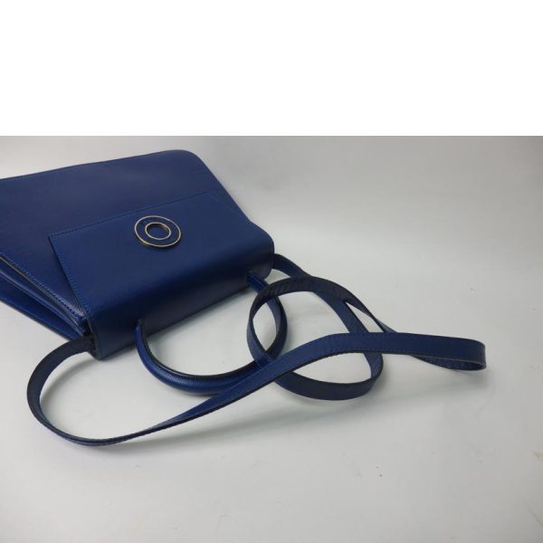 34414 4 Celine Trapezoid 2Way Bag Vintage Blue