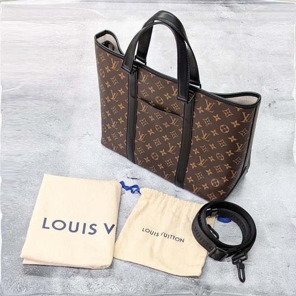 344 20 Louis Vuitton Monogram Macassar Weekend Tote PM Brown