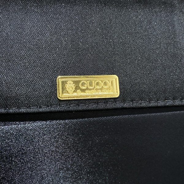 34583798 11 Gucci Shoulder Bag Chain Black Gold Velor