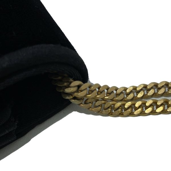 34583798 15 Gucci Shoulder Bag Chain Black Gold Velor