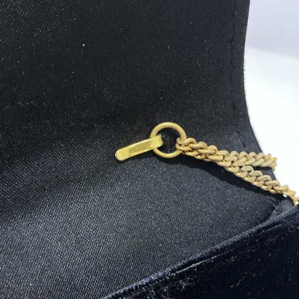 34583798 18 Gucci Shoulder Bag Chain Black Gold Velor