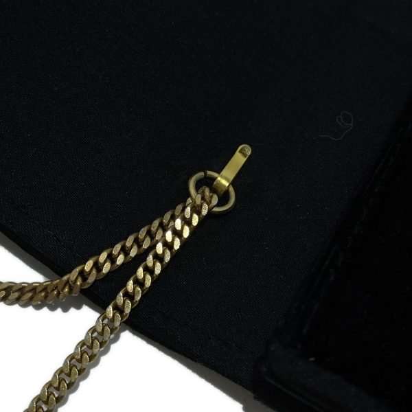 34583798 19 Gucci Shoulder Bag Chain Black Gold Velor