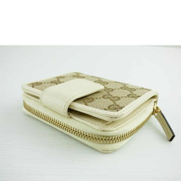 34710 3 Gucci 2 Fold Wallet Biege