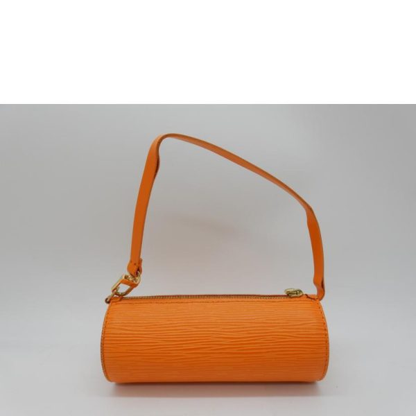 34724 2 Louis Vuitton Epi Soufflo Pouch Handbag Mandarin