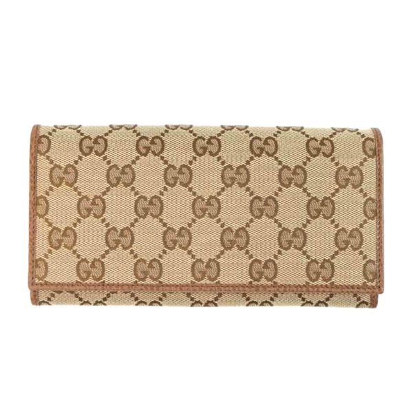 34872 1 Gucci GG Canvas Flap Bifold Long Wallet