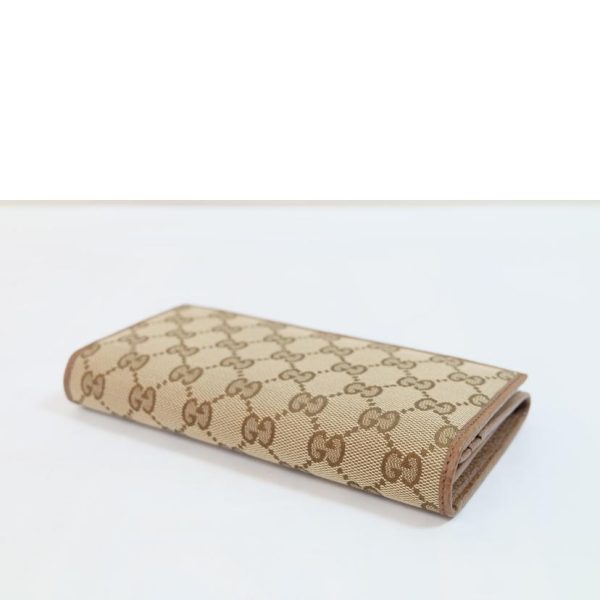 34872 3 Gucci GG Canvas Flap Bifold Long Wallet