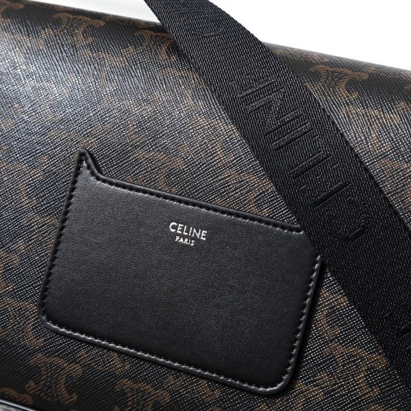 350808202 8 Celine Flap Messenger Triomphe Crossbody Bag Black