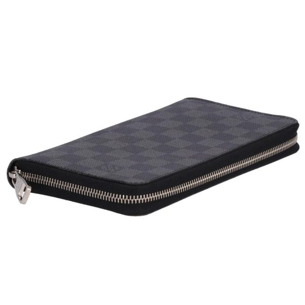 35108 3 Louis Vuitton Zippy Organizer Damier Grafit Wallet Brown