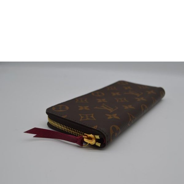 35160 3 Louis Vuitton Portefeuil Clemence Monogram Wallet Fuchsia