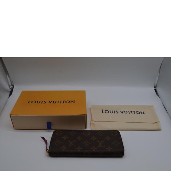 35160 5 Louis Vuitton Portefeuil Clemence Monogram Wallet Fuchsia