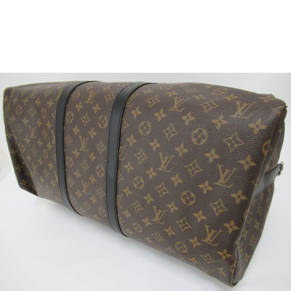 35163 3 Louis Vuitton Keepall Bandouliere 55 Monogram Duffle Bag Brown