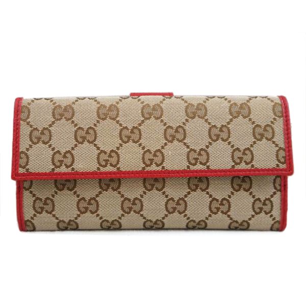 35186 1 Gucci GG Canvas Long Wallet Beige