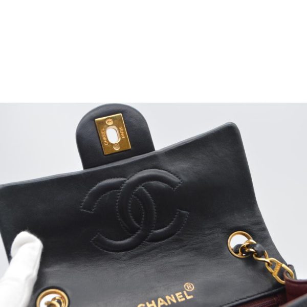 35221 6 Chanel Mini Matra Serum Lambskin Chain Shoulder Bag Noir