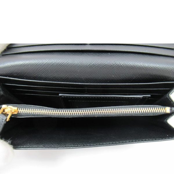 35347 5 PRADA Prada Bi Fold Long Wallet Saffiano Bag Black