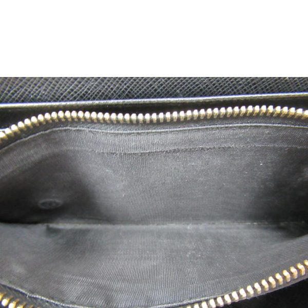 35347 6 PRADA Prada Bi Fold Long Wallet Saffiano Bag Black