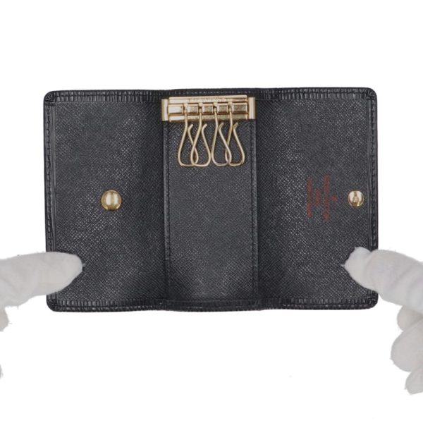 35618 4 Louis Vuitton Multicle 4 Key Holder Epi Noir Black