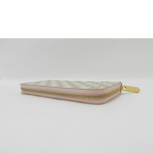 35715 3 Louis Vuitton Zippy Wallet Wallet Damier Azur Rose Ballerine