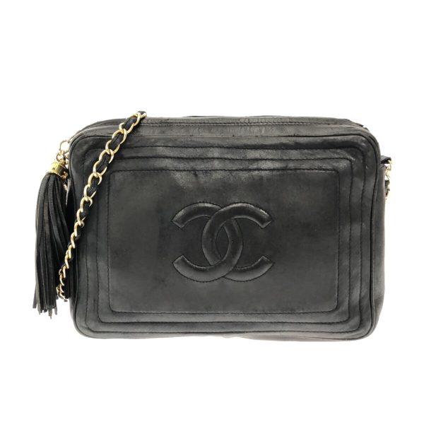 35868310 1 Chanel Shoulder Bag Fringe Lambskin Black