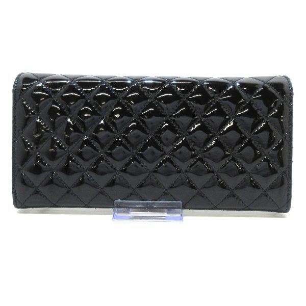 35871292 2 Chanel Matelasse Wallet Enamel Leather Black