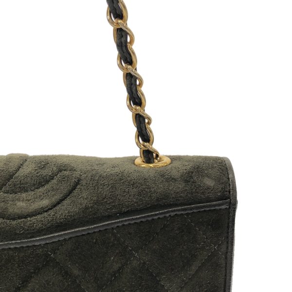 35871434 9 Chanel Shoulder Bag Suede Khaki