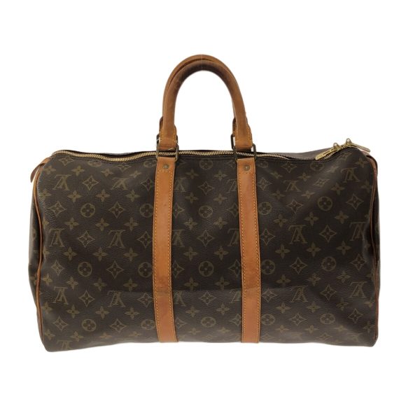 35872664 3 Louis Vuitton Keepall Monogram Canvas Boston Bag Brown