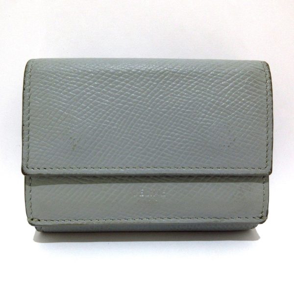 35873939 1 Celine Leather Folded Compact Wallet Blue