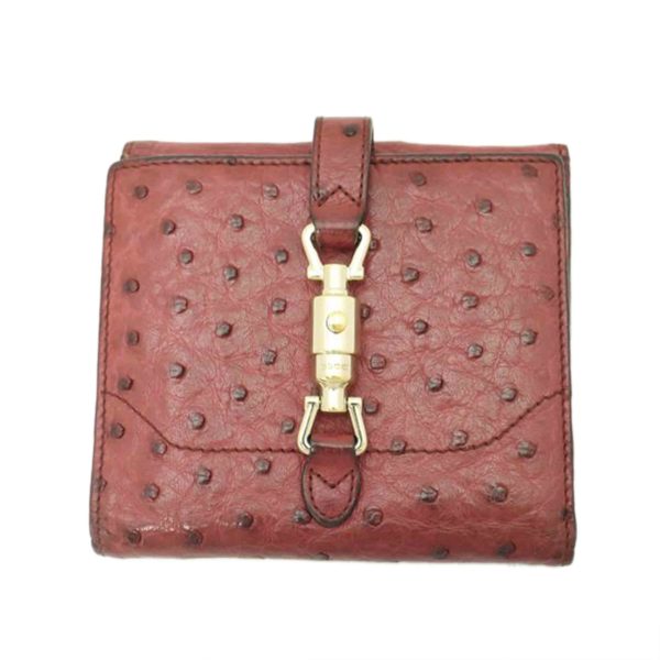 35899 1 GUCCI W Hook Jackie Bifold Wallet Wine Red