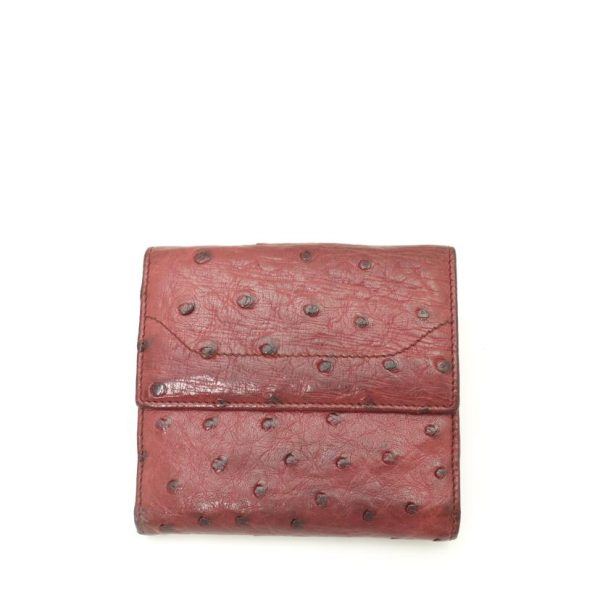 35899 2 GUCCI W Hook Jackie Bifold Wallet Wine Red