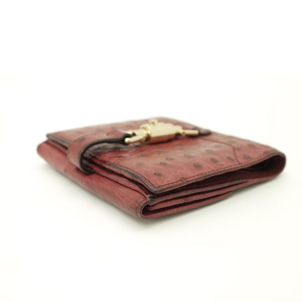 35899 4 GUCCI W Hook Jackie Bifold Wallet Wine Red