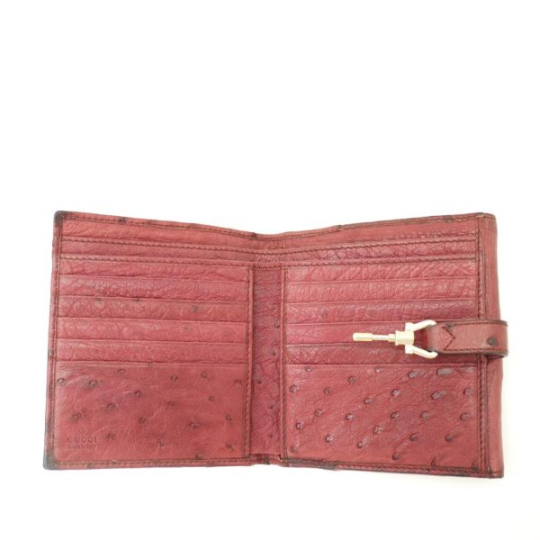 35899 5 GUCCI W Hook Jackie Bifold Wallet Wine Red