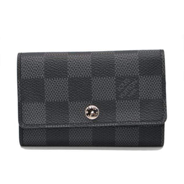 36005 1 Louis Vuitton Multicle 6 Key Holder Bag Damier Graphite