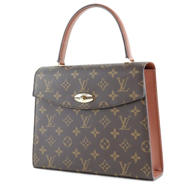 36040403 2 LOUIS VUITTON Malselv Handbag Monogram Canvas Brown