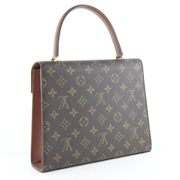 36040403 3 LOUIS VUITTON Malselv Handbag Monogram Canvas Brown