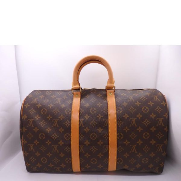 36063 2 Louis Vuitton Keepall Bandouliere 45 Monogram Duffle Bag Brown