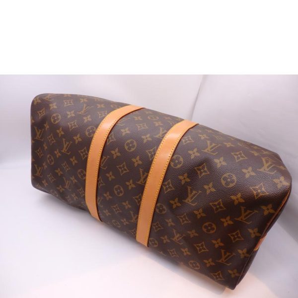 36063 3 Louis Vuitton Keepall Bandouliere 45 Monogram Duffle Bag Brown