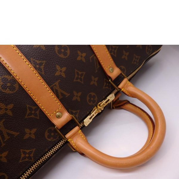 36063 4 Louis Vuitton Keepall Bandouliere 45 Monogram Duffle Bag Brown