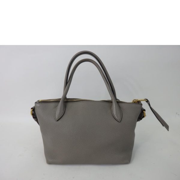 36183 2 Prada Leather 2WAY Shoulder Bag Gray