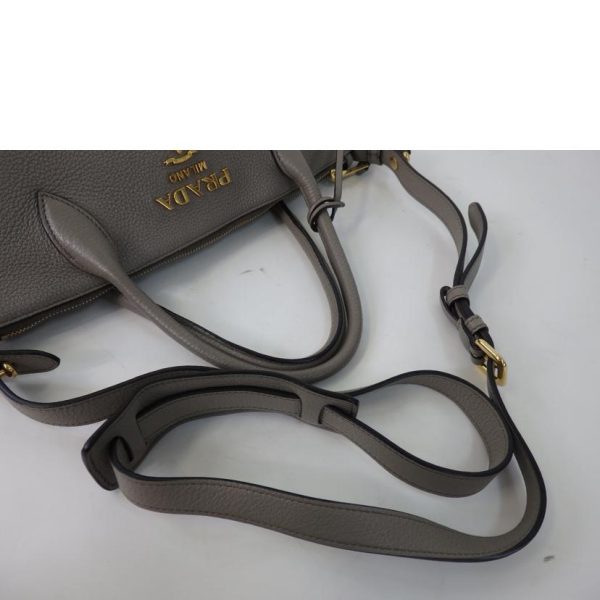 36183 5 Prada Leather 2WAY Shoulder Bag Gray