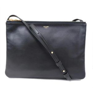 36187 1 Celine Mini Triomphe Shoulder Bag Black