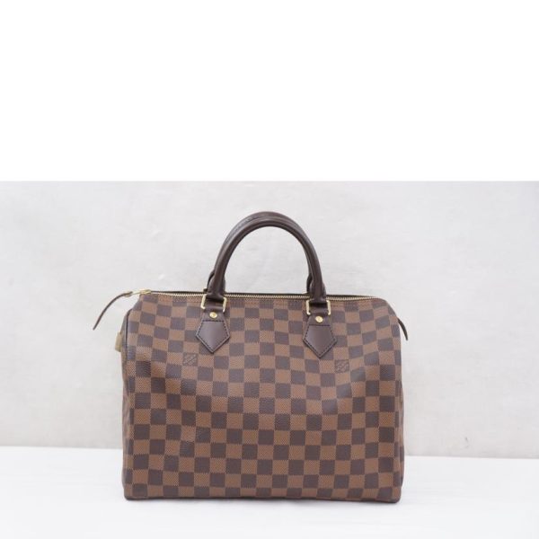 36392 1 Louis Vuitton Speedy Damier Satchel Bag Brown