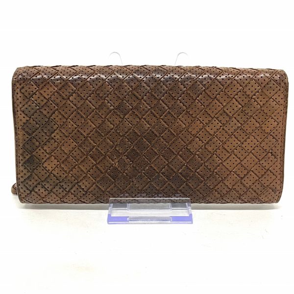 36399606 2 Bottega Veneta Intrecciato Long Wallet Brown Leather