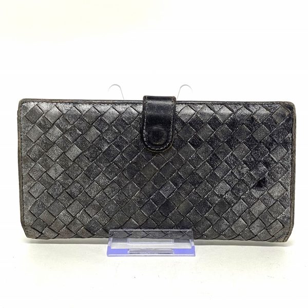 36399607 1 Bottega Veneta Intrecciato Long Wallet Silver Leather