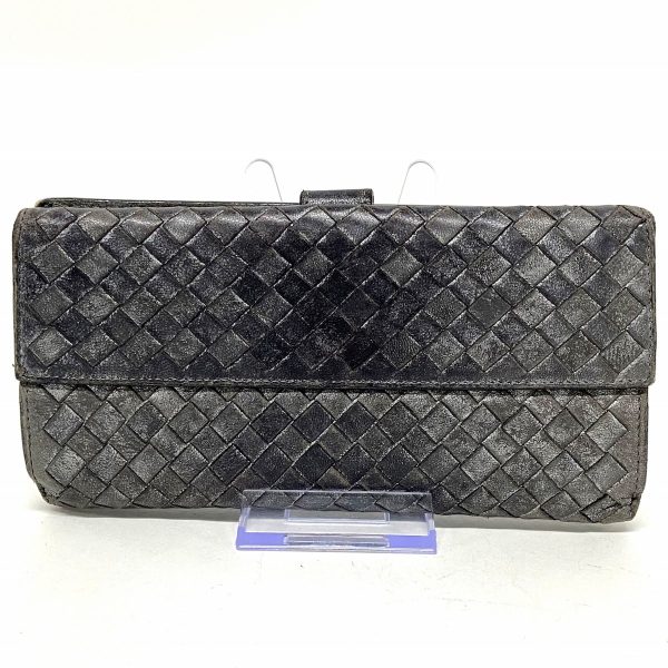 36399607 2 Bottega Veneta Intrecciato Long Wallet Silver Leather