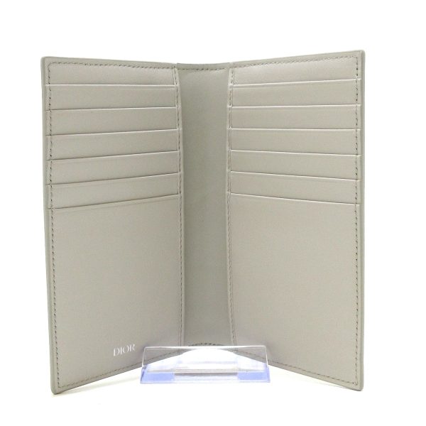 36399698 3 Dior Bifold Card Holder Gray Ivory Canvas