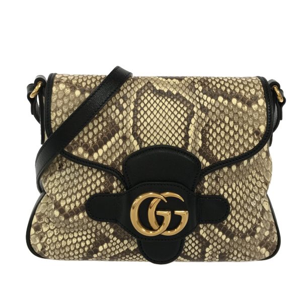 36400161 1 Gucci GG Marmont Shoulder Bag Ivory Dark Brown Python