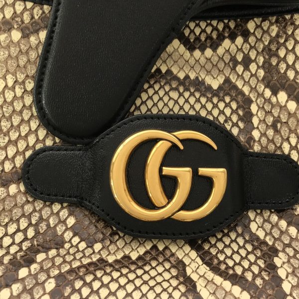 36400161 10 Gucci GG Marmont Shoulder Bag Ivory Dark Brown Python