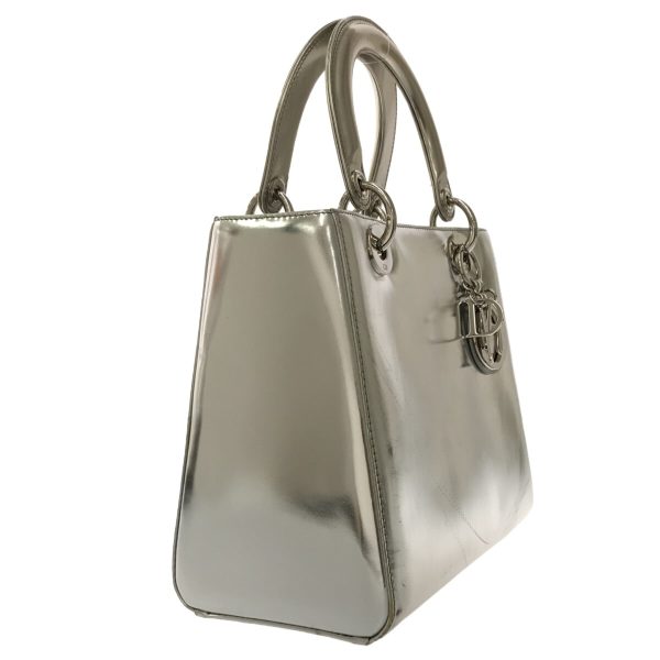 36400186 2 Dior Lady Dior Medium Handbag Silver Leather