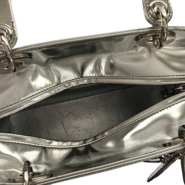 36400186 6 Dior Lady Dior Medium Handbag Silver Leather