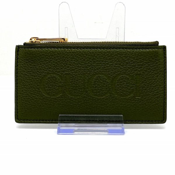 36402462 1 Gucci Logo Zip Card Case Green Leather