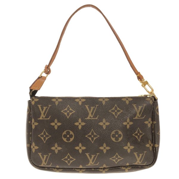 36402912 3 Louis Vuitton Pochette Accessoire Monogram Canvas Handbag Brown